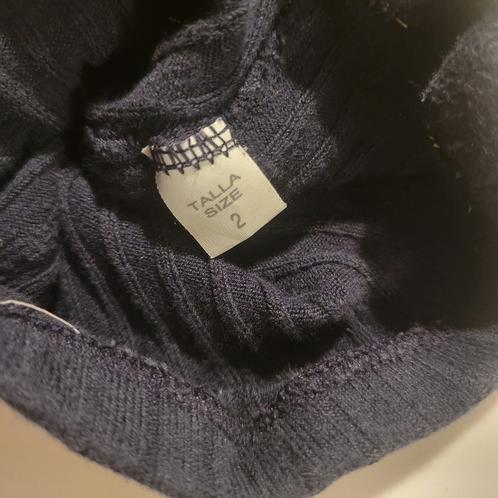 Condor Ribbed Navy Tights, Size 2 - Picture 4 of 5